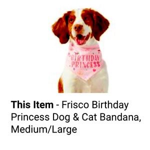 🎁3/$15🎁 Frisco BDAY Princess Pet BandanaMed/Lge)